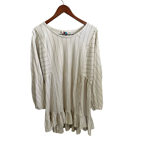 Free People Dresses & Skirts - Free People Beach Striped Cream Women's Dress Gauze S